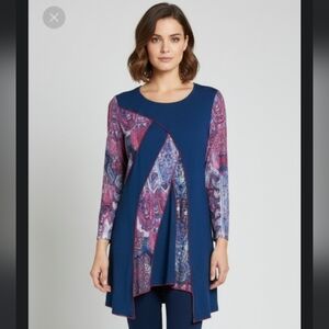 Colorful Asymmetrical Tunic Top size Calessa size small